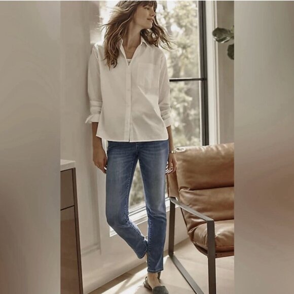 J. Jill Denim Smooth Fit Straight-Leg Jeans in Medium Wash - Picture 1 of 11